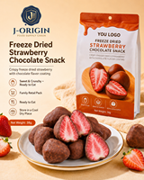 Gedroogde aardbeien snack, echt fruit, knapperig dessert topping, klaar om te eten, 38g, Fujian groothandel OEM leverancier, 12 maanden houdbaarheid