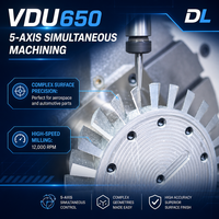 Centre d'usinage CNC 5 axes DL VDU650, fraiseuse simultanée haute précision, commande universelle GSK, BT50 simple, CE EAC