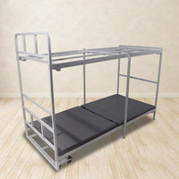 Lit superposé métallique pliable, design invisible pour petits appartements, double étage, rabattable latéralement, dissimulé au mur, double usage, maison et école
