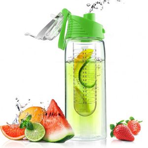Gobelet à eau en plastique transparent de 700 ml avec filtre à fruits - Tasse à thé de bureau - Product Image 2
