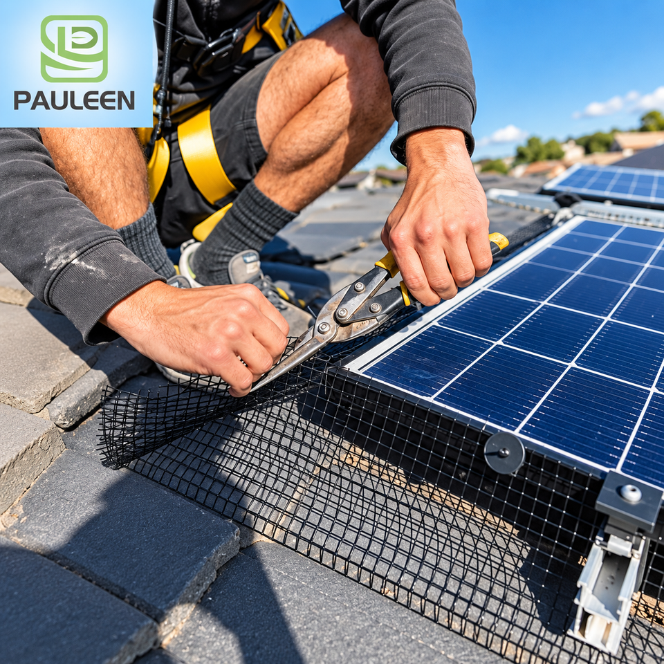 Solar Panel Protection Cage Black PVC Coated Solar Panel Mesh 1/2