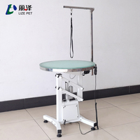 LZ Table de beauté ronde élévatrice électrique à LED Tables de toilettage pour animaux de compagnie Table d'examen d'éclairage clinique vétérinaire
