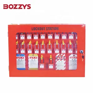 BOZZYS Red Steel Large Capacity Safety Lockout Management Station Can Hold About 40 Tags Used For Industrial Management