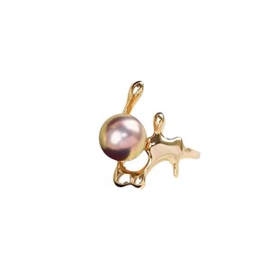 10560DIY Pearl Accessories S925 Silver Ring Empty Holder <b>Concealer</b> Silver Jewelry Holder with 9-12mm Round Beads - Product Image 5