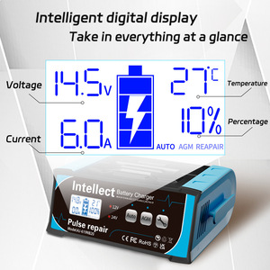 Chargeur de <span class=keywords><strong>batterie</strong></span> de voiture automatique au plomb-acide 12V 24V intelligent à microprocesseur, <span class=keywords><strong>charge</strong></span> rapide, réparation, entretien, alimentation - Product Image 2