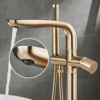 Baignoire robinet douche ensembles espace nouveau Design salle de bains autoportant noir mat céramique Style classique métal main