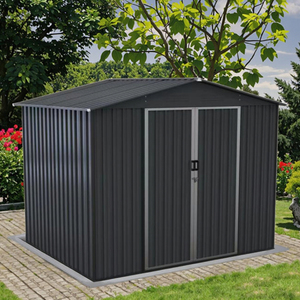 Armario Metálico de <span class=keywords><strong>Pared</strong></span> para Herramientas, Mini Cobertizo con Diseño a Prueba de Roedores, Resistente a la Intemperie y con Puerta con Cerradura para Almacenamiento en el Jardín - Product Image 5