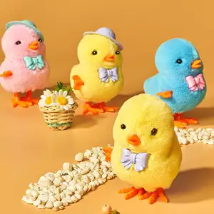Wholesale candy toy Creative Chicken Duck Jumping on Chain Small Chicken Wind-up Toy with candy Boy Girl Birthday Gifts