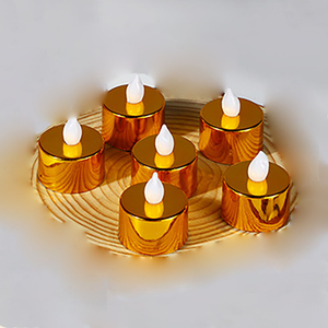 Vela <span class=keywords><strong>LED</strong></span> con Efecto de Chispas, Pequeña, Redonda, Roja, Plateada, Dorada, Funciona con Pilas, con Función Intermitente para Fiestas y Eventos - Product Image 4