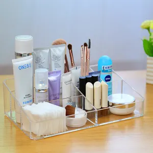 Clear Acrylic Makeup Desk Cosmetic Storage Box Organizer Jewelry Vanity Make Up Skincare Perfume Organizer Caddy Container