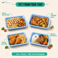 Barquette en plastique PET écologique jetable, résistante à l'huile, pour aliments pré-cuits en supermarché