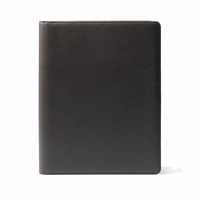 Porte-documents en cuir noir de haute qualité à 3 anneaux, personnalisé, pour cadeaux promotionnels et d'affaires