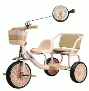 Dubbele kinderfiets met metalen frame, tweepersoons speelgoedfiets, pedaalfiets, 2-5 jaar oud, jongens en meisjes - Product Image 2