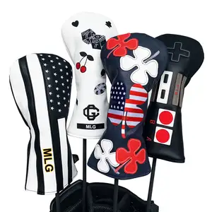 Amazon Hot Sale Custom Logo Golf Driver Head Covers High Quality Masters PU Leather Golf Headcover