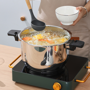 Zhenneng 20cm RVS Mini Drukpan Inductie Geschikt Snelle Kookpan voor Kleine Gezinnen & Kamperen - Product Image 4