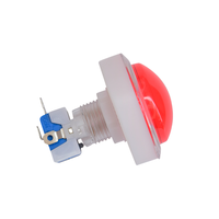 Bouton de console de jeu 60mm bord transparent rond à réinitialisation automatique avec lumière Micro-interrupteur Arcade Claw Machine Response Button
