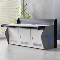 Console de salle de contrôle personnalisable en forme d'arc, bureau de travail combiné, table de commande, console de surveillance pour centre de commandement
