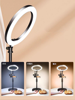 Anneau Lumineux LED avec Support Trépied de Bureau 10 Pouces pour Alimentaire, Bijoux, Maquillage, Diffusion en Direct, Éclairage d'Appoint et Photographie