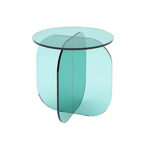Table basse colorée acrylique Table basse ronde canapé thé plexiglas acrylique support Transparent à côté de la table - Product Image 3