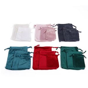 Sac à cordon en velours doux 17x23cm, grande pochette luxueuse mate pour boîte cadeau élégante, cadeaux promotionnels - Product Image 3
