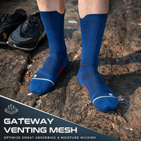 Chaussettes de course à compression Coolmax, chaussettes de sport à coussinets, chaussettes de sport pour hommes, logo écologique sur le bas