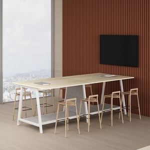 Modern White Steel Wood Frame Luxury Meeting Desk Large Conference <b>Table</b> for <b>Office</b> School or Hotel-Furniture Wholesale - Product Image 3