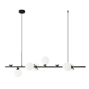 Lustre linéaire moderne en fer, 5/6 <span class=keywords><strong>ampoules</strong></span> G9 en verre, finition cuivre noir mat naturel, <span class=keywords><strong>suspension</strong></span> à lumière chaude pour maison contemporaine - Product Image 6