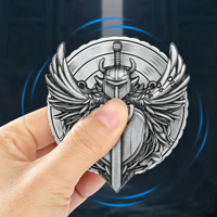 Retro Golden Embossed Flying Sword Compass Metal D20 Roulette Fidget Spinner 7 in 1 DND Dice Stress Relief Gift
