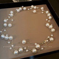 Collier de perles Super féerique, Style court, Design de Niche, chaîne de clavicule, chaîne de cavalier délicate