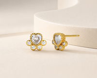 Boucles d'oreilles clous Muweike en argent sterling 925 vermeil avec zircon, motif patte, élégantes pour femme, bijoux raffinés