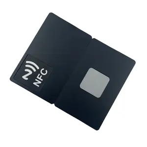 A identificação imprimível do rfid projeta o cartão do metal do preto do nfc do cartão do negócio 13.56Mhz