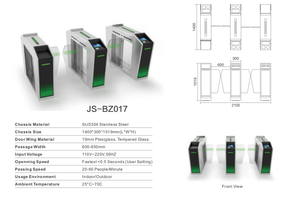 Barrière pivotante haute vitesse en acier inoxydable 304 avec reconnaissance de la veine palmaire et code QR anti-collision pour entrée piétonne - Product Image 4
