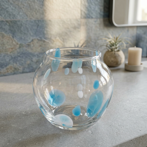 Portavelas de Vidrio Transparente con Diseño de Puntos, Recipiente Redondo Decorativo para Velas, para Decoración del Hogar - Product Image 3