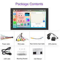 Autoradio Android Podofo 7 pouces 4+64 Go 4+4 cœurs, CarPlay, Android Auto, WiFi/GPS/BT/FM/RDS/DSP, autoradio OEM