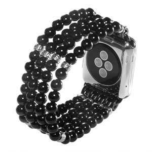 Per cinturino iWatch fatto a mano elastico elasticizzato braccialetto di perle finte sostituzione cinturino per ragazze da donna per cinturini Apple Watch 42mm 1 2 3 - Product Image 5