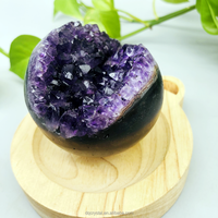 En gros Naturel Améthyste Cristal Grappes Boule Cristaux De Guérison Druzy Géode Sphère pour La Décoration De La Maison