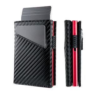 <span class=keywords><strong>Portafoglio</strong></span> Personalizzato in Pelle Sintetica per <span class=keywords><strong>Uomo</strong></span> con Scomparto Portamonete con Cerniera, Protezione RFID, Porta Carte Corto in Metallo Alluminio - Product Image 1