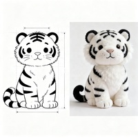 Boneka Plushie Isi Kapas PP Custom Karakter Harimau Putih Hadiah Ulang Tahun Bersertifikat CE ODM OEM
