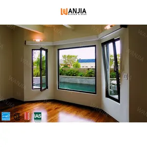 Ventanas de aluminio para sala de estar interior de diseño moderno, ventanas de inclinación y giro, ventana abatible con rotura térmica