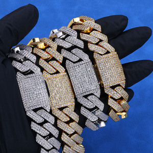 Premium Grade Hip Hop <b>Iced</b> <b>Out</b> Moissanite Cuban <b>Chain</b> 925 Sterling Silver Custom Miami Cuban Link Necklace VVS1 GRA Tester Pass - Product Image 6