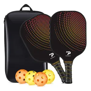 PATS SPORT Pickleball Paddles Set With 2 Premium Carton Fiber Pickleball Paddles 4 Pick Balls Rackets Set