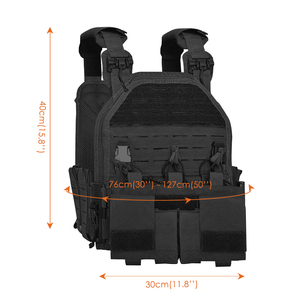 เสื้อกั๊กยุทธวิธีไนลอน 1000D พร้อมช่องใส่แม็กกาซีน 4 ช่อง แบบปลดเร็ว และแผงหลังตาข่าย MOLLE สำหรับการฝึกกลางแจ้ง - Product Image 2