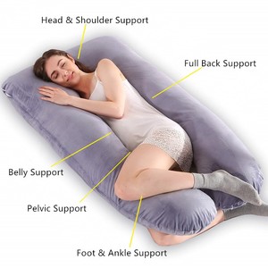 Almohada de <span class=keywords><strong>embarazo</strong></span> de poliéster más suave, almohada de <span class=keywords><strong>embarazo</strong></span> de cuerpo completo con soporte trasero gigante en forma de U con logotipo personalizado - Product Image 4