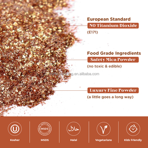 10 colores colorante de alimentos brillo en polvo Lo Mas Vendido polvo de brillo metálico no E171 polvo de brillo comestible fino para pasteles y bebidas - Product Image 2