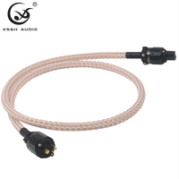 Cable de Alimentación para Altavoz YIVO XSSH HIFI, 11MM, 24 Núcleos, OCC, Plateado, Conector IEC Estadounidense, Cable de Alimentación CA para Audio y Video