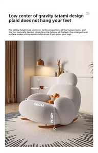 <span class=keywords><strong>Fauteuil</strong></span> à <span class=keywords><strong>bascule</strong></span> blanc crème en fausse fourrure d'agneau avec repose-pieds, moderne et mignon, pour salon et balcon, chaise de relaxation - Product Image 6