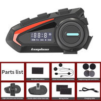 Casque de moto avec écran LED LCD, casque intégral, longue autonomie, casque sans fil étanche
