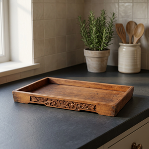 Bandeja de Madera Ligera, Ecológica y Hecha a Mano de Alta Calidad, Tabla de Servir Decorativa Multifuncional, Apta para Lavavajillas - Product Image 1