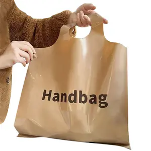 Bolso de mano de gran capacidad para tienda de ropa con logotipo personalizado, bolsa ecológica de plástico grueso, bolsa de compras de PVC