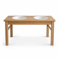 Lavabo en bois Chuangjin pour enfants avec deux bassins ronds, station d'hygiène Montessori pour l'autonomie, idéal pour les écoles maternelles (vente en gros)